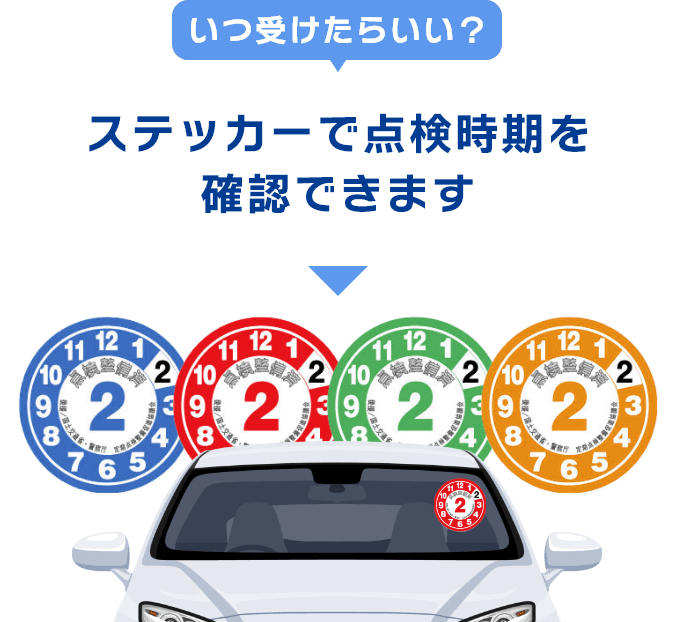 ステッカーで点検時期を確認できます